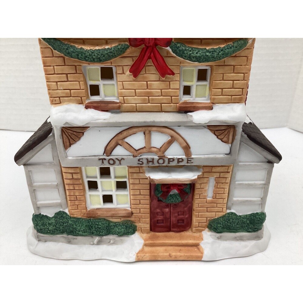 Christmas Village Lighted House Toy Shoppe Victorian Caldor Stores Hand Painted - Picture 2 of 9
